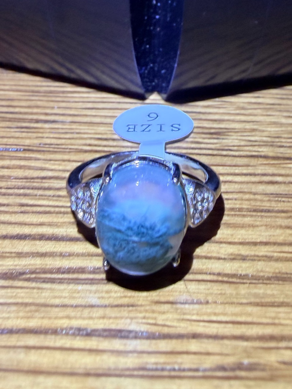 Stainless Steel Moss Agate Ring - Picture 8 of 9